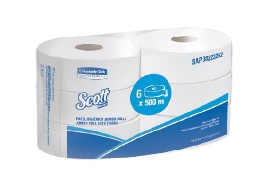 Papel Higiénico Jumbo Roll SCOTT Basic* Perfumado 500m 1 Hoja 1x6x500 MT